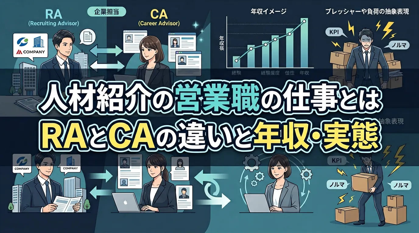 人材紹介の営業職(RA・キャリアアドバイザー)の仕事内容