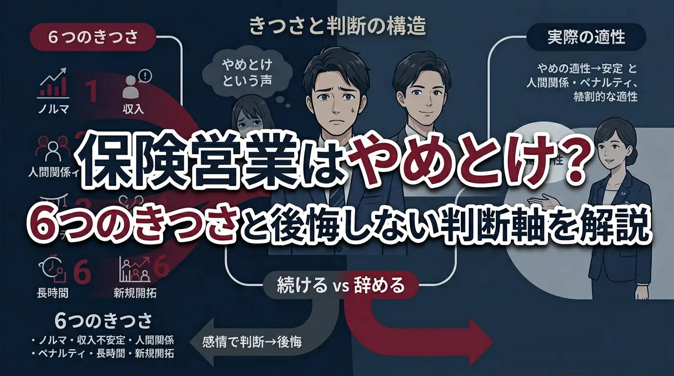 保険営業はやめとけ?