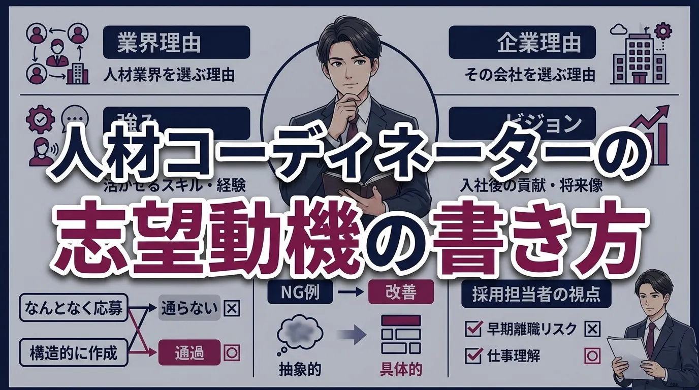 人材コーディネーターの志望動機はこう書く