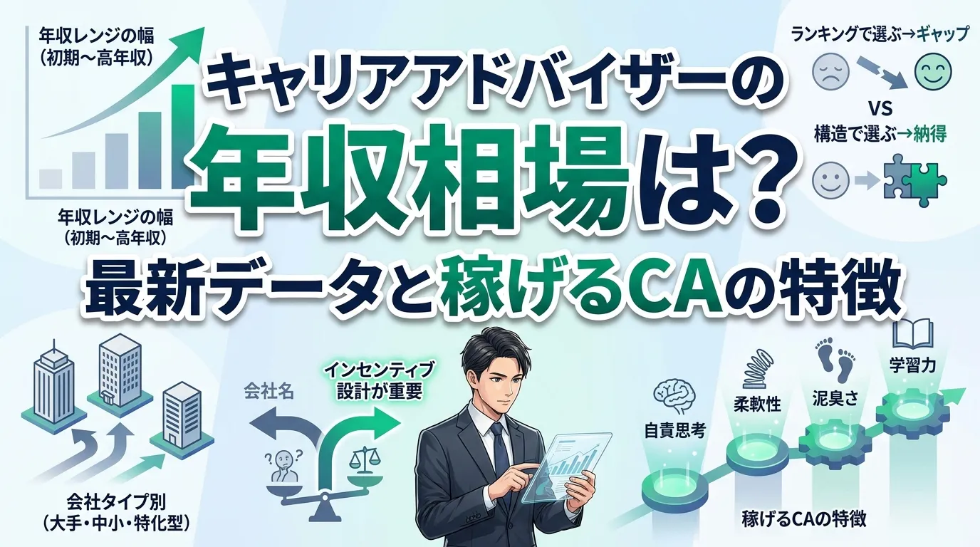 キャリアアドバイザーの年収はいくら?平均相場・インセンティブ・稼げる会社の選び方まで解説