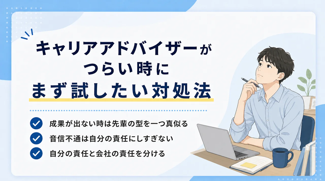 キャリアアドバイザーがつらい時にまず試したい対処法
